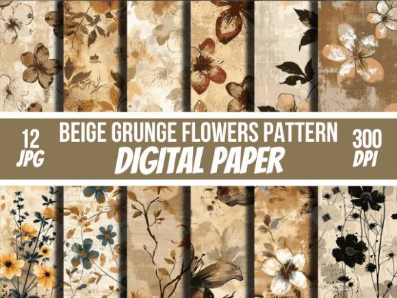 Beige Grunge Flowers Fabric Patterns: A Strategic Asset for Modern Creative Projects