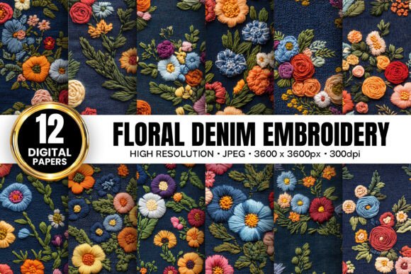 Bouquet Floral Denim Embroidery Patterns: A Creative Fusion of Texture and Bloom