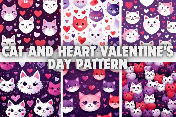Cat and Heart Valentine s Day Patterns