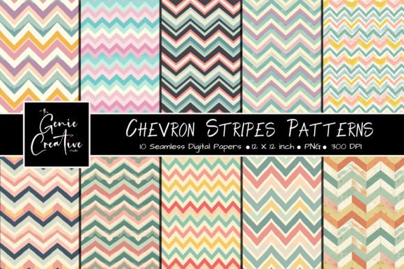 Chevron Stripes Seamless Patterns Set for Designers