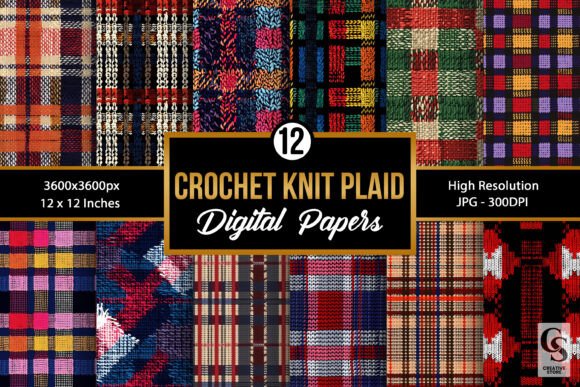 Crochet Knit Plaid Seamless Patterns for Creative Projects