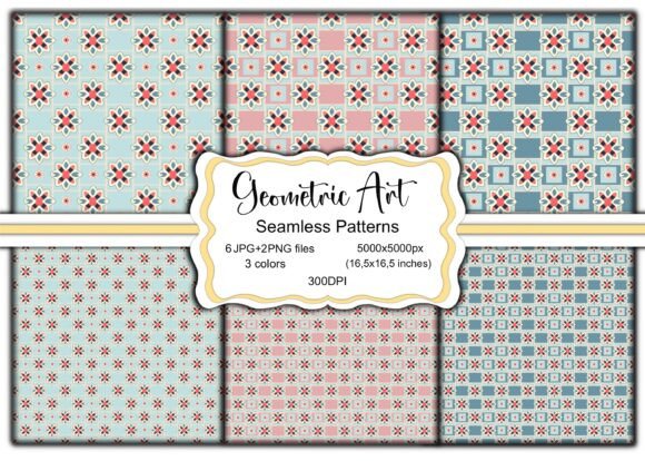 Geometric Art Seamless Patterns Set for Modern Designs