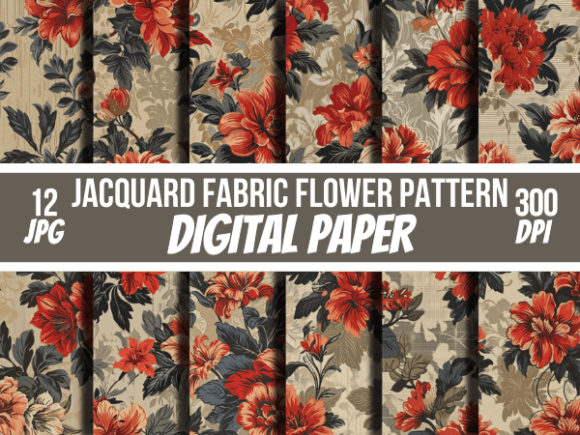 Jacquard Fabric Flowers Paper Patterns for Design