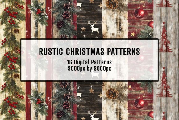 Rustic Christmas Patterns: Transforming Digital Designs and Print Projects