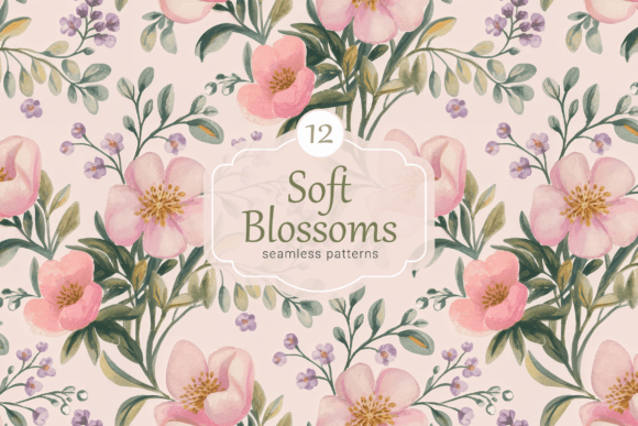 Soft Blossoms Seamless Patterns: Elevate Your Creative Projects with Vibrant Design