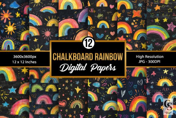 Transform Your Creativity with Chalkboard Rainbow Seamless Patterns: A Complete Guide to Digital Paper Design
