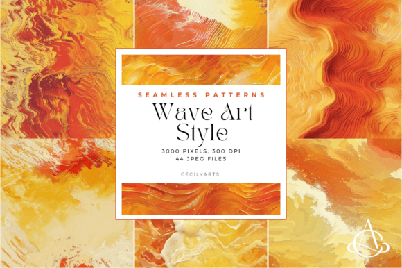 Wave Art Style Seamless Patterns for Creatives