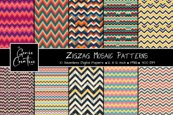 Zigzag Mosaic Seamless Patterns Set: Transforming Everyday Creations